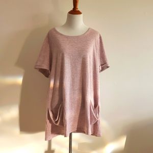 Cable & Gauge 1X shirt with pockets Heather pink